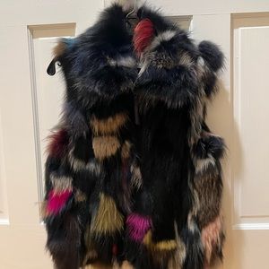 Multi color SAM vest dyed fox fur!!!